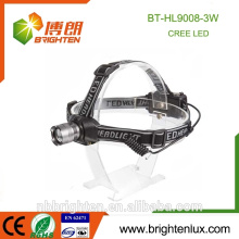 China Wholesale Cheap mult-function Zoomable Headlight 3 mode Aluminum 3*aaa 160 lumens miner headlamp
